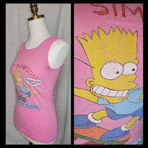 Bart Simpson | Gangway, Man! | Skateboard Champion | pink tank top
